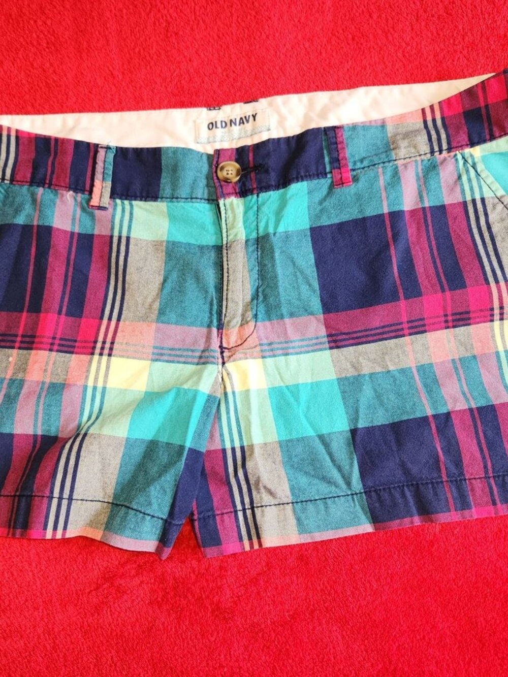 SZ 10 Old Navy Women's Colorful Golf Apparel Everyday Shorts Striped w/ Pockets - Picture 2 of 6